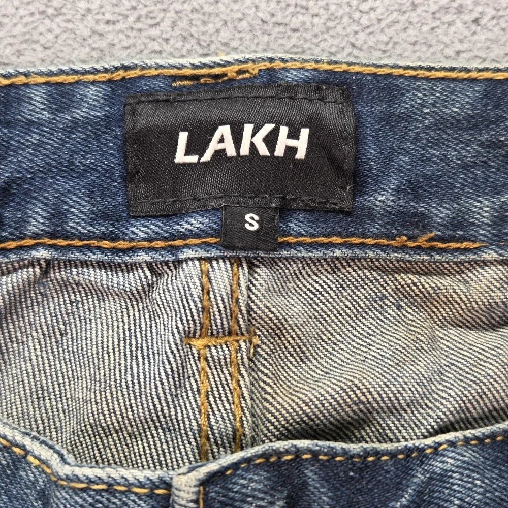 Selvedge Jeans Mens Medium Wash Blue Slim Tapered Whiskers Faded‎ Fits 30x27